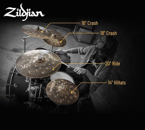Zildjian SD4680 S Family Dark Cymbal Pack Bundle with Cymbal Bag, Drumsticks, and Austin Bazaar Polishing Cloth in Saudi Arabia