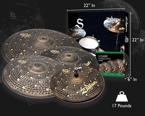 Zildjian SD4680 S Family Dark Cymbal Pack Bundle with Cymbal Bag, Drumsticks, and Austin Bazaar Polishing Cloth in Saudi Arabia