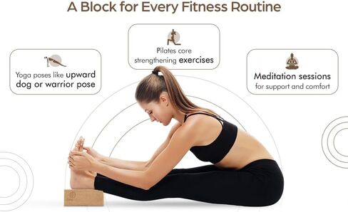 ORW Natural Cork Yoga Block – 9"x6"x3", 1.5 lbs – Heavyweight, Non-Slip, Eco-Friendly – Dense Yoga Prop for All Levels in Saudi Arabia