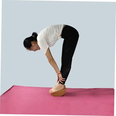 VOSAREA High Density Cork Yoga Block Non Slip Half Moon Shape for Core Muscle Strength and Balance Durable Yoga Training Tool for Support and Stability in Saudi Arabia