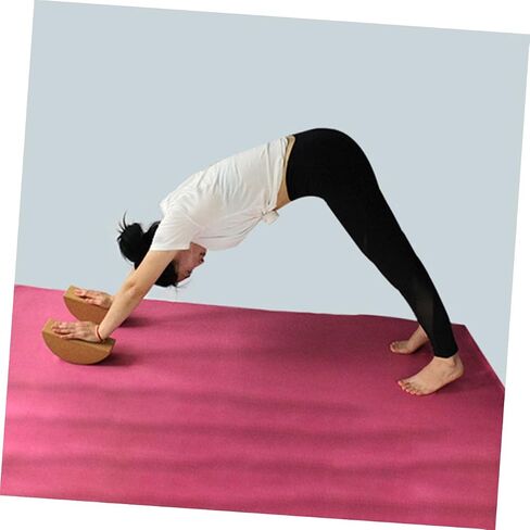 VOSAREA High Density Cork Yoga Block Non Slip Half Moon Shape for Core Muscle Strength and Balance Durable Yoga Training Tool for Support and Stability in Saudi Arabia