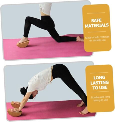 VOSAREA High Density Cork Yoga Block Non Slip Half Moon Shape for Core Muscle Strength and Balance Durable Yoga Training Tool for Support and Stability in Saudi Arabia