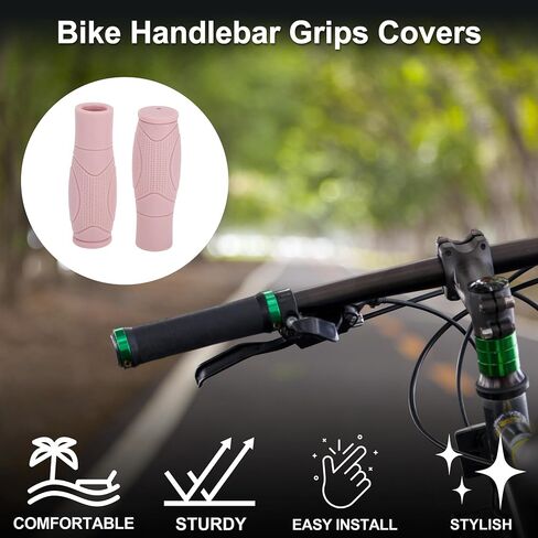 Bike Handlebar Grips Covers 125mm Long Lightweight | Bicycle End Grip Protector Pink 1 Pair in Saudi Arabia