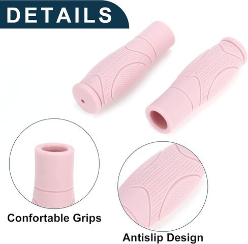 Bike Handlebar Grips Covers 125mm Long Lightweight | Bicycle End Grip Protector Pink 1 Pair in Saudi Arabia