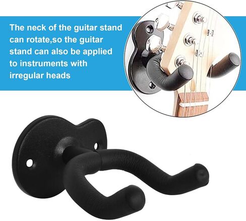 2 Pack Guitar Holder Wall Mount Hanger Stand Black Screws Easy in Saudi Arabia