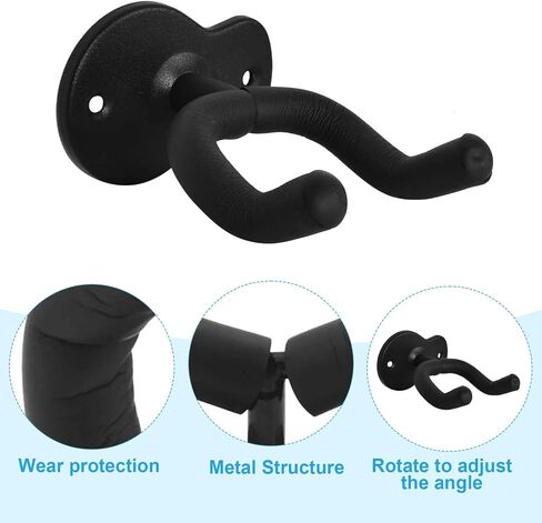 2 Pack Guitar Holder Wall Mount Hanger Stand Black Screws Easy in Saudi Arabia