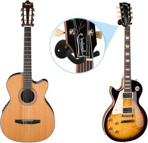 2 Pack Guitar Holder Wall Mount Hanger Stand Black Screws Easy in Saudi Arabia