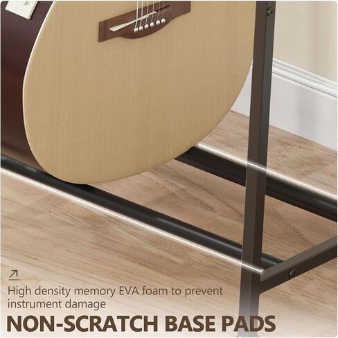 Guitar Stand, Guitar Rack Holder for Acoustic Guitar, Electric Guitar, Bass Display Stand, Multiple Guitar Rack Holder for 5-7 Guitars, Guitar Amp Accessories, for Home Music Studio, Rustic Brown in Saudi Arabia