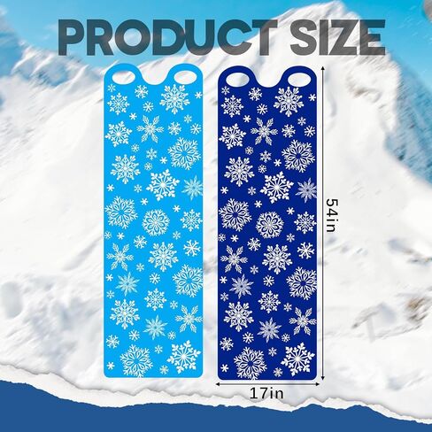 Leyndo 54 "زلاجة ثلج كبيرة للبالغين ندفة الثلج المنزلق حصيرة معدات التزلج على الجليد سجادة الطيران خفيفة الوزن نشمر على الجليد لعيد الميلاد الشتاء التزلج في الهواء الطلق لعبة in Kuwait