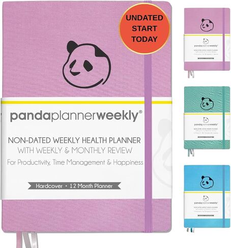 Panda Planner Mental Health Journal - 8.5 "× 11" مخطط غلاف للقطعة الناعمة مع 3 إشارات مرجعية - 12 شهرًا من مجلة الرعاية الذاتية والعافية غير مؤرخة مع مطالبات لرفاهية ورفاه مزاج (Blue) in Saudi Arabia