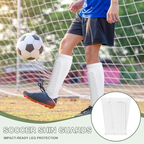 Soccer Shin Guards, Shin Pads Calf Protective Gear Lightweight Breathable Compression Sleeve with Hexagonal Pads in Kuwait