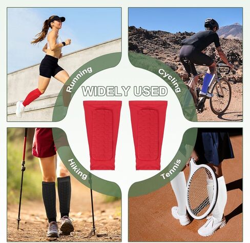 Soccer Shin Guards, Shin Pads Calf Protective Gear Lightweight Breathable Compression Sleeve with Hexagonal Pads in Kuwait