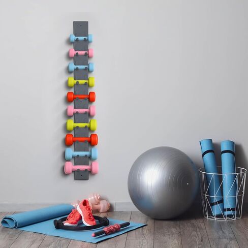 Zonon 47 Inch Dumbbell Wall Rack 10 Capacity Metal Heavy Duty Dumbbell Storage Holder for Space-saving Home Gym (Hardware Included) in Saudi Arabia