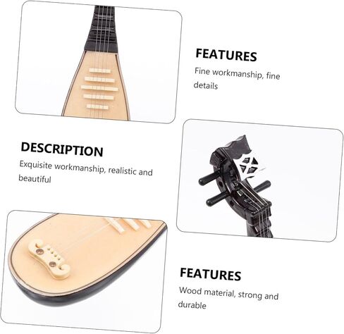 Cabilock 1set Mini Pipa Model Decorative Adornment Creative Chinese Instrument Ornament Stand for Home Decor and Musical Enthusiasts in Saudi Arabia