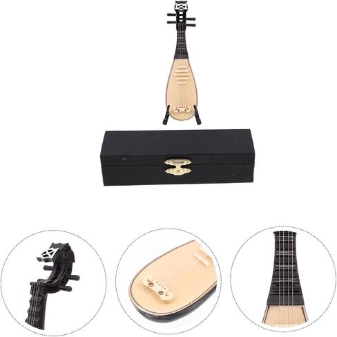 Cabilock 1set Mini Pipa Model Decorative Adornment Creative Chinese Instrument Ornament Stand for Home Decor and Musical Enthusiasts in Saudi Arabia