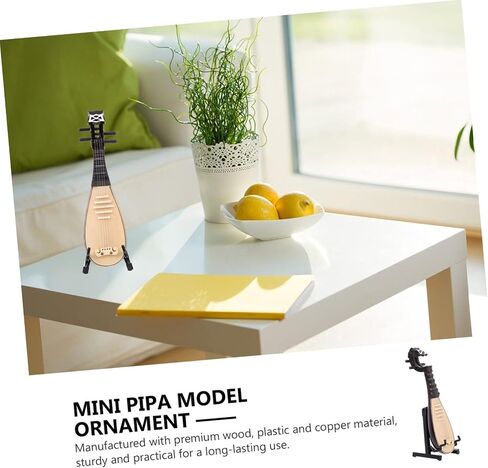 Cabilock 1set Mini Pipa Model Decorative Adornment Creative Chinese Instrument Ornament Stand for Home Decor and Musical Enthusiasts in Saudi Arabia