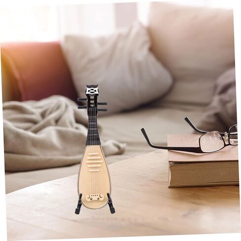 Cabilock 1set Mini Pipa Model Decorative Adornment Creative Chinese Instrument Ornament Stand for Home Decor and Musical Enthusiasts in Saudi Arabia