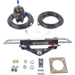 GELUOXI 2 x 26ft Durable Nylon Hose (5/16"), 150 HP Marine Outboard Hydraulic Steering System with Dual-Lock Cylinder, High-Pressure Pump (6.9mpa/1000psi), for Single-Engine Boats in Saudi Arabia
