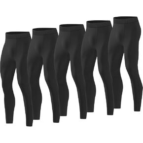 Compression Pants Leggings Running Tights for Men 1,3 or 5 Pack Athletic Base Layer Pants for Workout Basketball in Kuwait