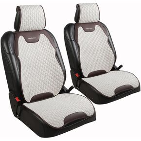 Car Seat Covers for Front Seats – Waterproof & Breathable Faux Nappa Leather, 360° Full Wrap Design, Airbag Compatible, Lumbar Support, Universal Fit for Most Automotive Sedans, SUVs, Pickups – Black in Saudi Arabia