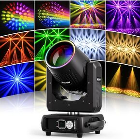 2-Pack 295W Datewink DJ Light Moving Head 14Gobos 13 Colors 24+8 المنشور / الصقيع / قوس قزح تأثير المرحلة أضواء كاشفة 2.3 درجة زاوية الشعاع 18 / 22CH DMX512 الصوت المنشط in Kuwait
