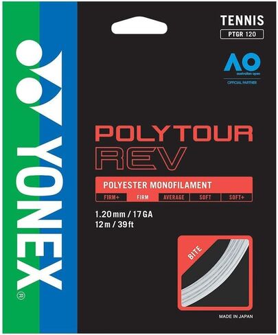 Yonex Polytour Rev 1.20mm 12m Pack Tennis String White in Saudi Arabia