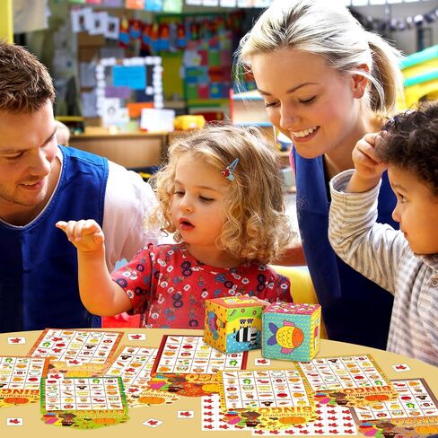 Fancy Land Thanksgiving Bingo Game 24 Players for Kids Die-Cut Turkey Pumpkins Fall Holiday Party Game Favors Thanksgiving Activities in Saudi Arabia
