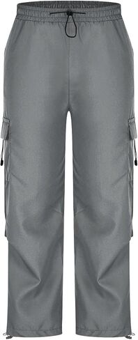 Parachute Cargo Pants for Men Casual Quick Dry Pant with Multi Pockets Mens Baggy Streetwear Hiking Trousers in Saudi Arabia