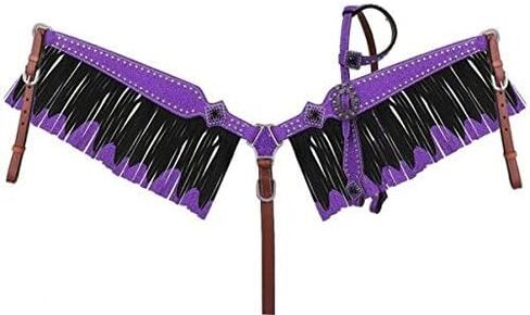Showman Glitter Overlay Headstall & Breast Collar Set w/Crystal Rhinestones & Fringe in Saudi Arabia