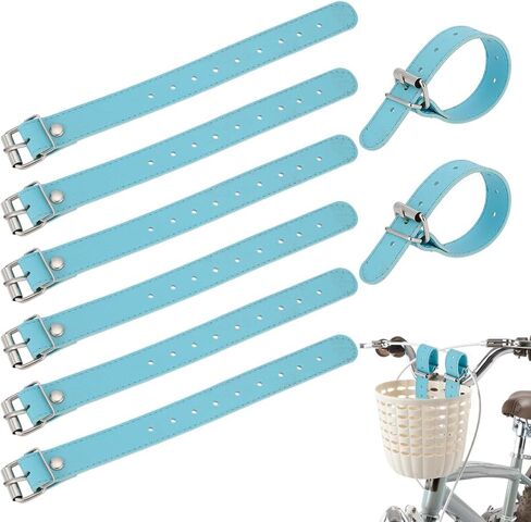 PH PandaHall 4 Pairs Bike Basket Straps, Black PU Leather Strap Leather Leash Bicycle Buckles Adjustable Handle Bars Strap Belt for Bike Front Basket Bicycle Basket, 8.66x1 inch in Saudi Arabia