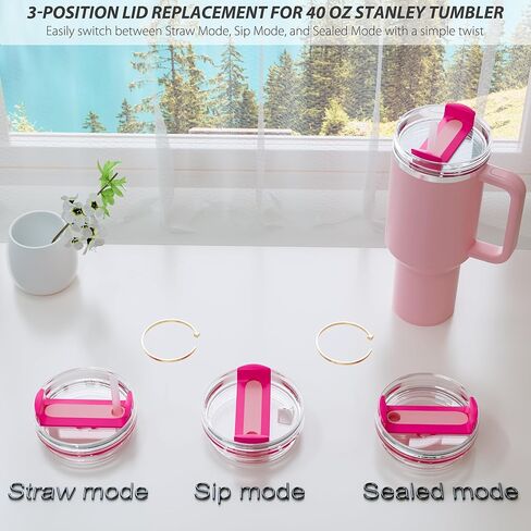 40 أوقية بديل لغطاء Tumbler ، أغطية Tumbler تتناسب مع Stanley Quencher ، No Straw ، أغطية بديلة لإكسسوارات كأس Stanley (Frost-2p) in Kuwait