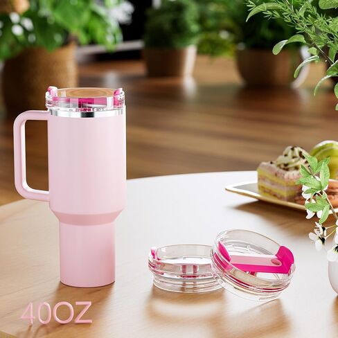 40 أوقية بديل لغطاء Tumbler ، أغطية Tumbler تتناسب مع Stanley Quencher ، No Straw ، أغطية بديلة لإكسسوارات كأس Stanley (Frost-2p) in Kuwait