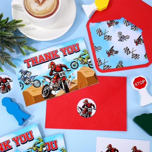 24 Pack Monster Jam Thank You Cards Racing Car Greeting Cards With Envelopes Stickers Colorful Truck Blank Note Cards for Baby Shower Birthday Party in Saudi Arabia