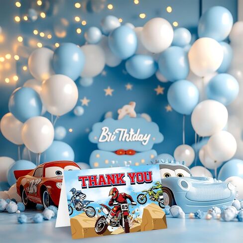 24 Pack Monster Jam Thank You Cards Racing Car Greeting Cards With Envelopes Stickers Colorful Truck Blank Note Cards for Baby Shower Birthday Party in Saudi Arabia