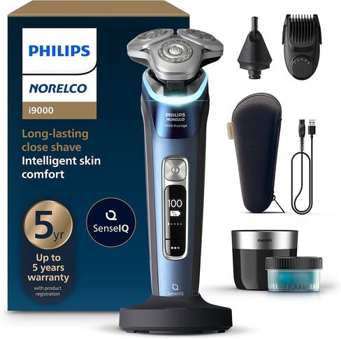Philips Norelco Shaver 9500, S9985/84 + Philips Norelco 2pk Quick Clean Pod Replacement Cartridge, CC12/52 in Kuwait
