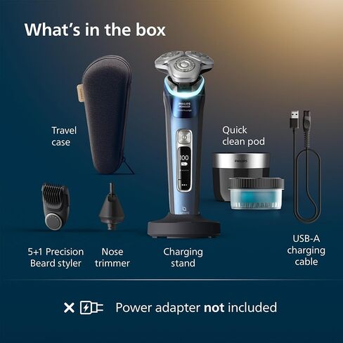 Philips Norelco Shaver 9500, S9985/84 + Philips Norelco 2pk Quick Clean Pod Replacement Cartridge, CC12/52 in Kuwait