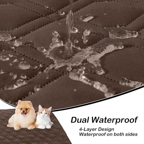 hyha Waterproof Dog Bed Blanket, Soft Pet Blankets, Waterproof Couch Cover for Dogs, Reversible Sofa Covers Washable for Furniture (52x82 Inch, Chocolate/Dark Grey) in Kuwait