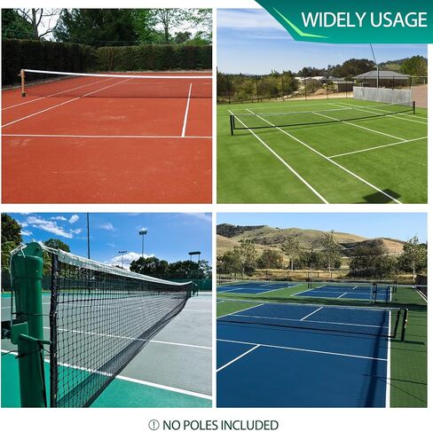 PROGOAL Professional Tennis Net 42FT Heavy Duty Double-Layer Nylon Net High Strength Non-Deforming Standard Replacement Tennis Net with 2 Fiberglass Dowels Compatible with All Standard Tennis Posts in Kuwait