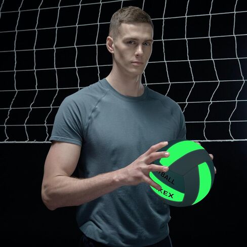 Official Size 5 Glow in The Dark Volleyball, Fluorescent Light Night Volleyball Soft Indoor Outdoor Volleyball Gift Luminous Night Light Ball for Game Gym Training Beach Play with Pump Kit in Saudi Arabia