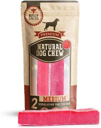 Bully Bunches Mega أصيلة Yak Cheese Himalayan Chews للكلاب العملاقة والمضغات العدوانية الفائقة - كل الكلاب الطبيعية معالجة الأسنان ، مصنوعة من حليب ياك الحقيقي - اللاكتوز وخالية من الجلد الخام (4 PK) in Kuwait