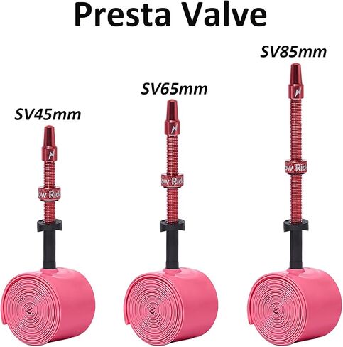 2 Pack Ridenow TPU Inner Tube 700C x 32-47C Gravel 65mm Pink Metal Presta Valve with Detachable Brass Core (Include Repair Patch Kit) in Saudi Arabia