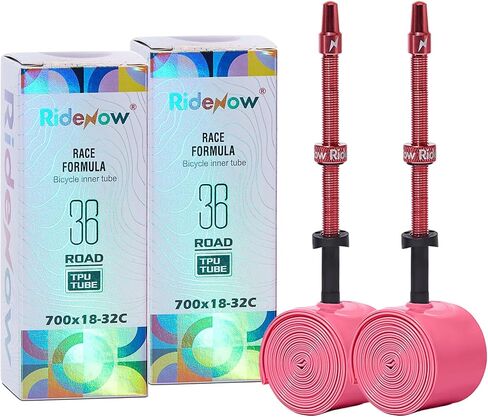 2 حزمة RIDENOW TPU Inner Tube 700C x 32-47C الحصى 65 ملم PRESTA PRESTA PINK PRESTA مع قلب النحاس القابل للفصل (تضمين مجموعة تصحيح الإصلاح) in Kuwait