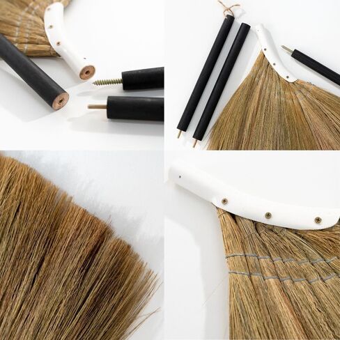 Natural Broom - Indoor Grass Broom - Long Handle Broomstick for House, Garage, Office, Lobby Room, Kitchen in Kuwait