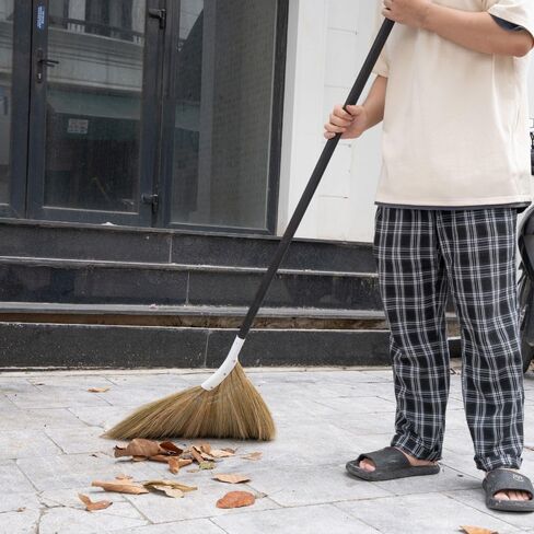 Natural Broom - Indoor Grass Broom - Long Handle Broomstick for House, Garage, Office, Lobby Room, Kitchen in Kuwait