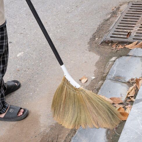 Natural Broom - Indoor Grass Broom - Long Handle Broomstick for House, Garage, Office, Lobby Room, Kitchen in Kuwait
