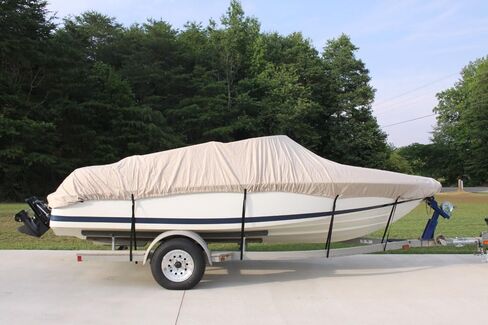 VORTEX Direct 26 ft Tan V-Hull Fish & Ski Boat Cover Fits 25' to 26' Boats in Saudi Arabia