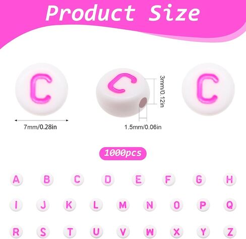Decoendiy 1000pcs حبات أحرف أكريليك ، حبات حرارة حرارية مسطحة ملونة 7 مم مع خطاب لصنع الحرف اليدوية (أخضر أبيض) in Saudi Arabia