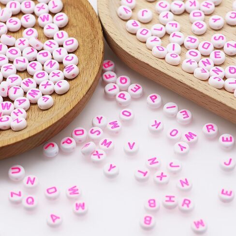 Decoendiy 1000pcs حبات أحرف أكريليك ، حبات حرارة حرارية مسطحة ملونة 7 مم مع خطاب لصنع الحرف اليدوية (أخضر أبيض) in Saudi Arabia