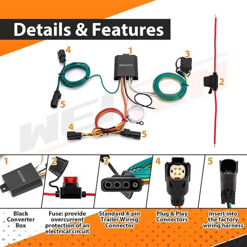 Weisen Custom 4-Do-Doaring Wiring Harness متوافق مع Ford Escape 2020-2022 in Saudi Arabia