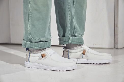 Heydude Wally Craft Linen Timber/Silver Birch Size 12 ، أحذية رجالي ، متسكعون ، مريحون وخفيفون الوزن in Kuwait